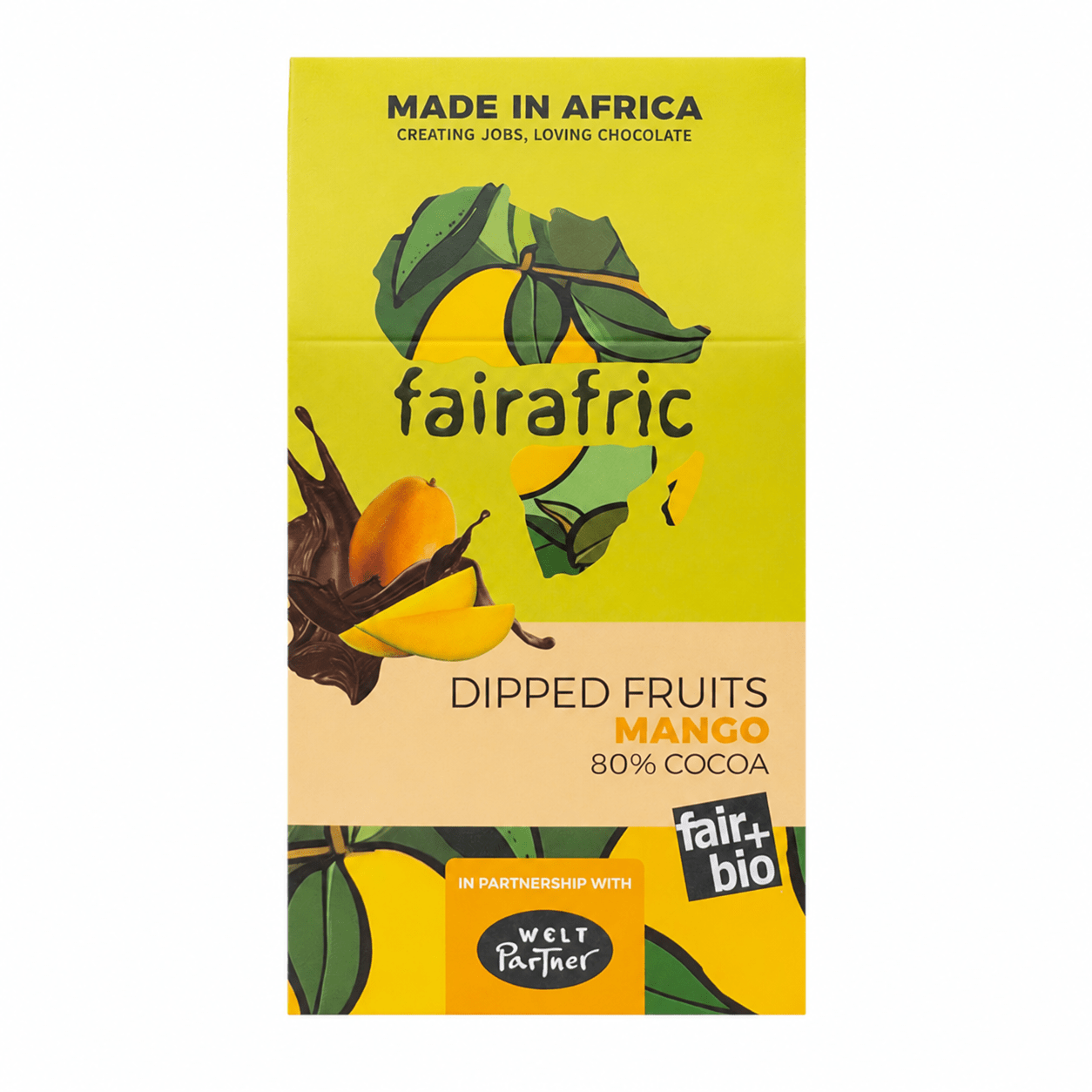 fairafric Dipped Fruits Mango, bio & vegan – 100 g Schokoladen-Snack fairafric